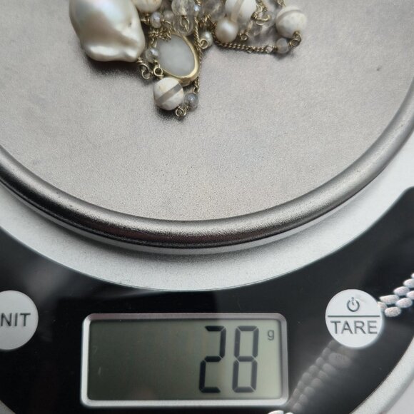 38 Inch Sterling Silver Large Genuine Pearl Long Necklace B499 - Picture 9 of 9